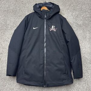Nike 550 Down Fill Parka Jacket Mens Large Coat 915036-010 Black Full Zip Winter
